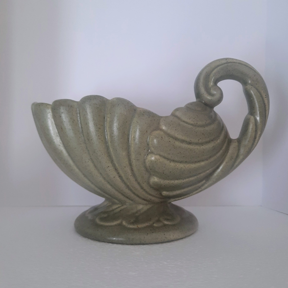 Soft Green Haeger Ceramic Cornucopia Accent Piece